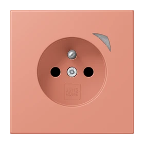 Prise JUNG HOME, système français et belge, Safety Plus, l'ocre rouge moyen