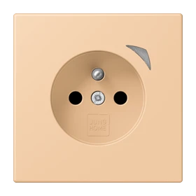 Prise JUNG HOME, système français et belge, Safety Plus, terre sienne claire 31