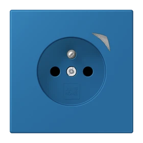 Prise JUNG HOME Energy, système français et belge, Safety Plus, bleu céruléen 31