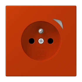 Prise JUNG HOME Energy, système français et belge, Safety Plus, rouge vermillon 59