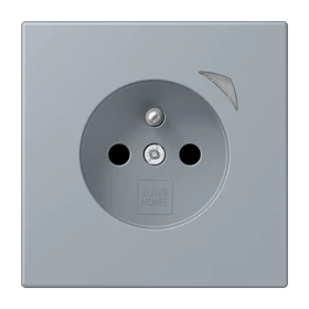 Prise JUNG HOME Energy, système français et belge, Safety Plus, gris clair 59