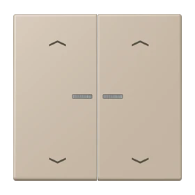 JUNG HOME Taster 2fach, mit Pfeilsymbolen, mit Lichtleiter, ombre naturelle claire (32142)