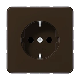 SCHUKO® socket, Safety Plus, thermoplastic, brown