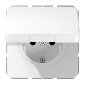 SCHUKO® socket, Safety Plus, thermoplastic, white