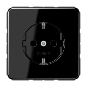 SCHUKO®-Steckdose, Duroplast, schwarz