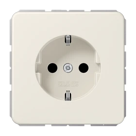 Tomada SCHUKO®, screw terminals, Safety Plus, Duroplástico, marfim