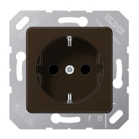 SCHUKO® socket, thermoplastic, brown