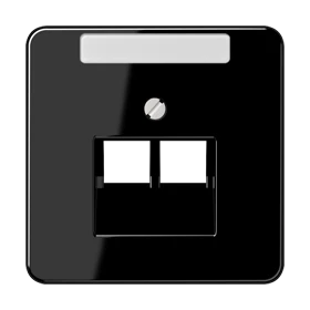 Centre plate for IAE/UAE sockets, 2 x 8-pole, black