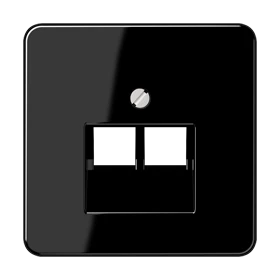 Centre plate for IAE/UAE sockets, 2 x 8-pole, black