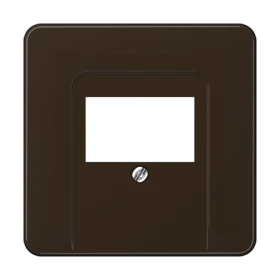 Centre plate for telephone sockets, 1-gang, brown