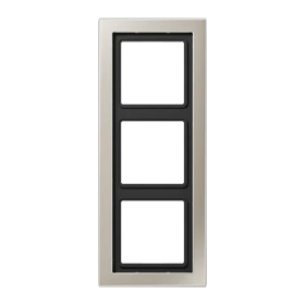 Frame 3-gang, stainless steel