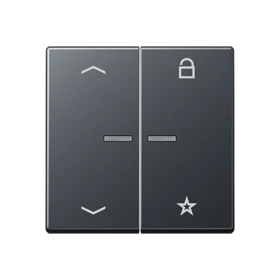 eNet push-button universal, with arrow symbols, with lens, matt anthracite