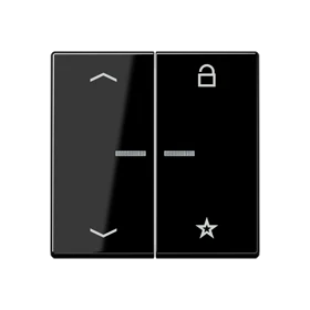 eNet push-button universal, with arrow symbols, with lens, black