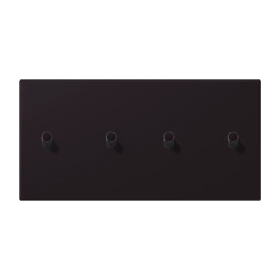 Centre plate with toggle lever "cylinder", 2 x 2 toggle levers, noir d'ivoire (4320E)