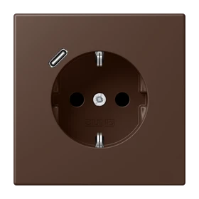 Enchufe SCHUKO® con cargador USB (JUNG Quick Charge®), Safety Plus, termoplástico lacado, terre d'ombre brûlée 31