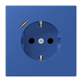 Enchufe SCHUKO® con cargador USB (JUNG Quick Charge®), Safety Plus, termoplástico lacado, bleu outremer 59