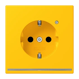 SCHUKO®-Steckdose mit LED-Orientierungslicht, Safety Plus, Duroplast lackiert, le jaune vif