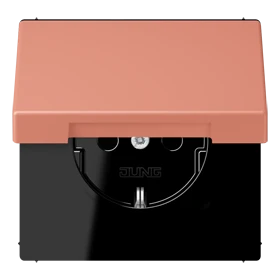 Enchufe SCHUKO®, Safety Plus, termoplástico lacado, l'ocre rouge moyen