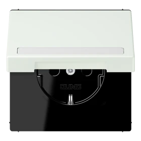 SCHUKO® socket, Safety Plus, with inscription field, thermoplastic lacquered, outremer gris