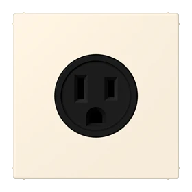 Steckdose, US-Norm NEMA, Schraubklemmen, Thermoplast lackiert, blanc ivoire