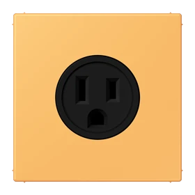 Steckdose, US-Norm NEMA, Schraubklemmen, Thermoplast lackiert, ocre jaune clair