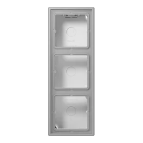 Surface cap 3-gang, LS CUBE, duroplastic lacquered, gris moyen (32012), vertical and horizontal installation