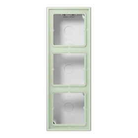 Surface cap 3-gang, LS CUBE, duroplastic lacquered, vert anglais pâle (32042), vertical and horizontal installation