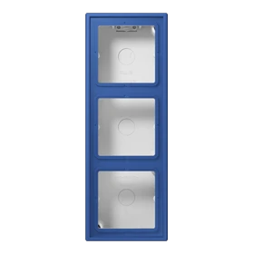 Surface cap 3-gang, LS CUBE, duroplastic lacquered, bleu outremer 59 (4320K), vertical and horizontal installation
