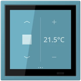 KNX room controller LS TOUCH with frame LS ZERO, Secure, céruléen vif (32031)