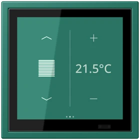 KNX room controller LS TOUCH with frame LS ZERO, Secure, vert anglais (32040)