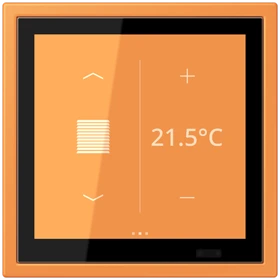 KNX room controller LS TOUCH with frame LS ZERO, Secure, orange clair (32081)