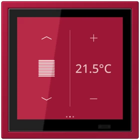 KNX room controller LS TOUCH with frame LS ZERO, Secure, rouge carmin (32100)