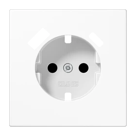 Placa central para base de tomada SCHUKO® com carregador USB, Safety Plus, Termoplástico, branco