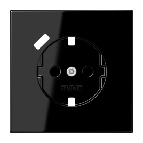 Centre plate for SCHUKO® socket insert with USB charger, Safety Plus, thermoplastic, black