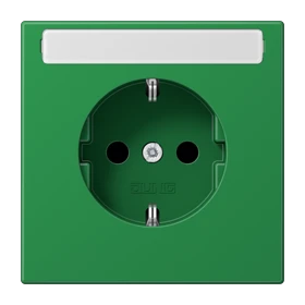 SCHUKO®-Steckdose, mit Schriftfeld, Thermoplast, grün (für SV)