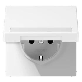 SCHUKO® socket, Safety Plus, with inscription field, thermoplastic lacquered, matt snow white