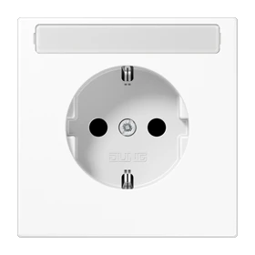 SCHUKO®-Steckdose, mit Schriftfeld, Thermoplast, alpinweiß