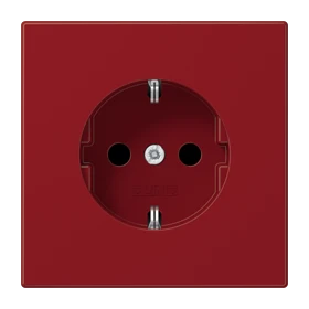 SCHUKO® socket, thermoplastic, red
