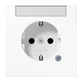 Enchufe SCHUKO®, Safety Plus, con regleta de inscripción integrada (herméticos a las pulverizaciones), termoplástico, blanco alpino