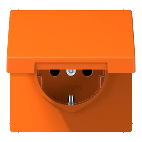 Wandcontactdoos met randaarde, thermoplast, oranje