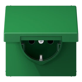 Wandcontactdoos met randaarde, thermoplast, groen