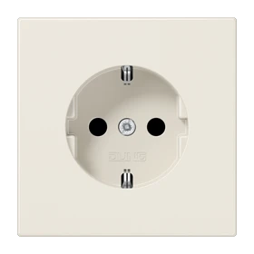 Wandcontactdoos met randaarde, schroefklemmen, duroplast, wit