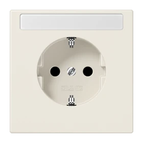SCHUKO® socket, screw terminals, with inscription field, duroplastic, ivory