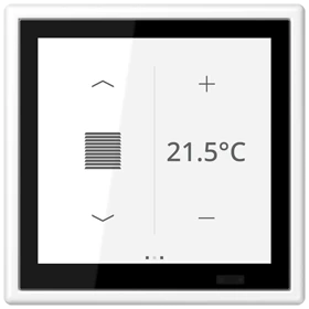 KNX room controller LS TOUCH with frame LS 990, Secure, matt snow white