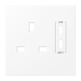 Centre plate for socket insert 521 G-CC20, thermoplastic lacquered, matt snow white