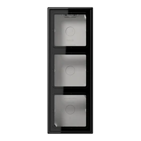 Surface cap 3-gang, LS CUBE, duroplastic, black, vertical and horizontal installation