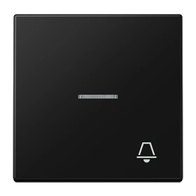 Rocker, symbol "bell", with lens, matt graphite black