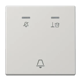 Hotel rocker, corridor unit 1-gang, symbols "Do not disturb", "Make up room" and "bell", with lens, light grey