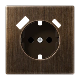 Centre plate for SCHUKO® socket insert with USB charger, Safety Plus, antique brass