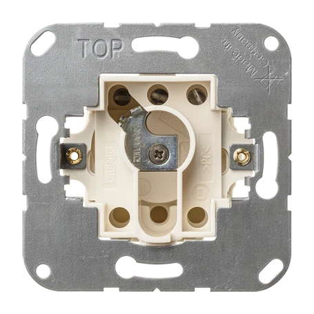 Interrupteur à clé (mécanisme) sans protection contre démontage, Bouton poussoir (inverseur) unipolaire, 10 A 250 V ~